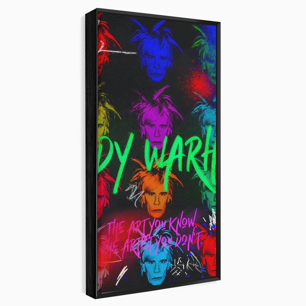 Tablou canvas cu tablou canvas cu portrete pop art andy warhol, in rama de aluminiu negru